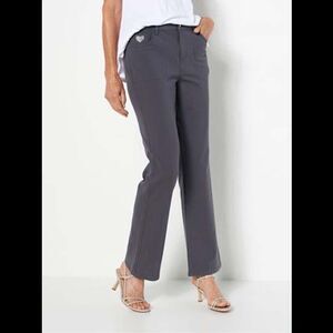 Quacker Factory Tall DreamJeannes 5-Pocket Boot-Cut Jeans Grey - Tall